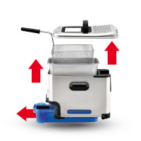 Produktbild för Tefal Oleoclean Pro Inox & Design FR8040 Single 3,5 l 2300 W Svart, Rostfritt stål