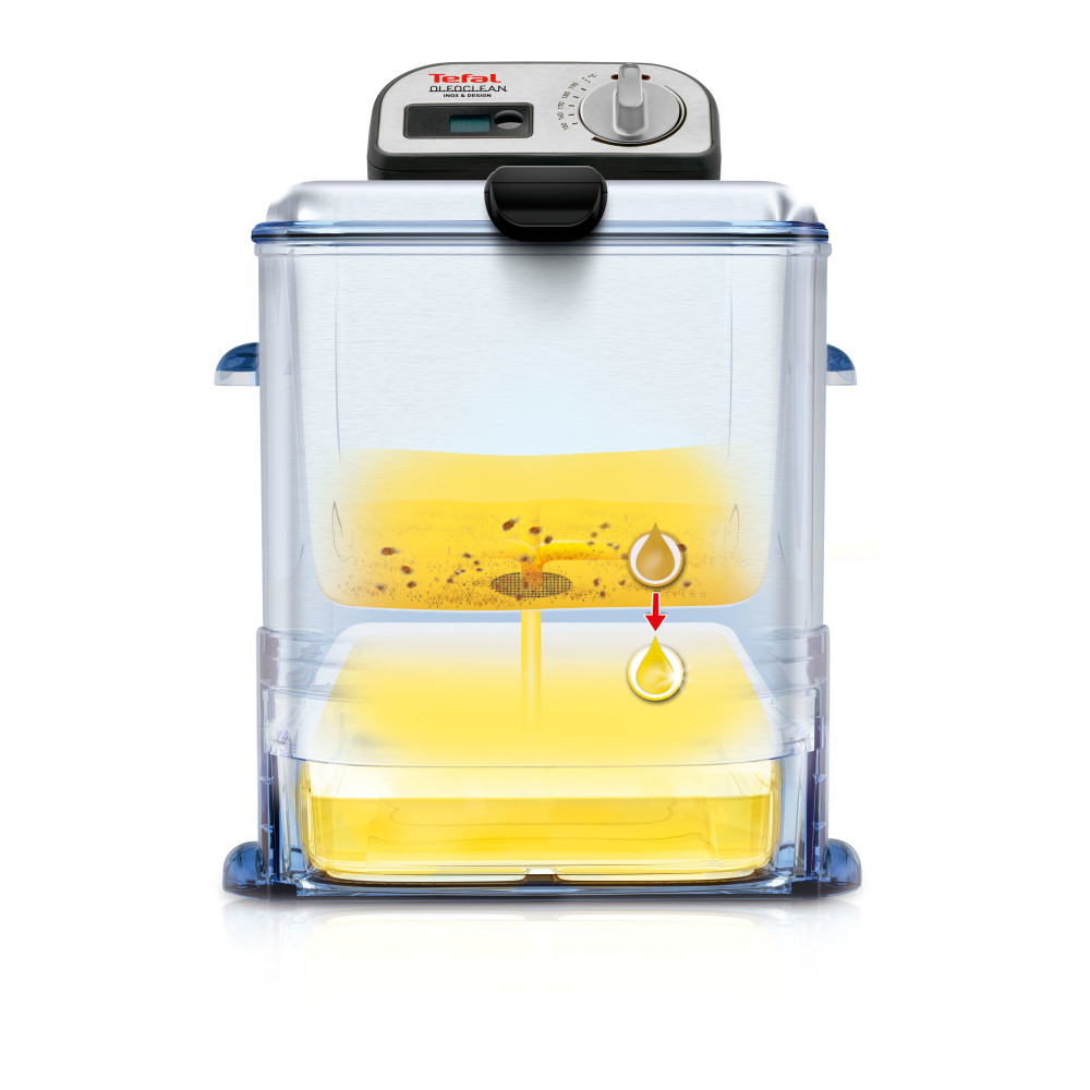 Produktbild för Tefal Oleoclean Pro Inox & Design FR8040 Single 3,5 l 2300 W Svart, Rostfritt stål