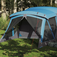 Produktbild för Campingtält med veranda 4 personer blå vattentätt