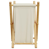 Produktbild för Tvättkorg gräddvit 41,5x36x63,5 cm bambu