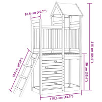 Produktbild för Lektorn med klättervägg 110,5x52,5x215cm massiv douglasgran