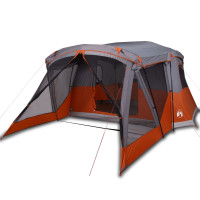 Produktbild för Campingtält med veranda 4 personer orange vattentätt