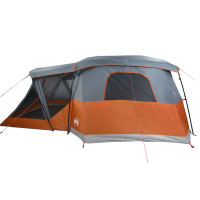 Produktbild för Campingtält med veranda 4 personer orange vattentätt