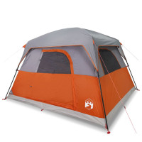 Produktbild för Campingtält 4 personer orange vattentätt