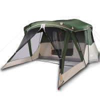 Produktbild för Campingtält med veranda 4 personer grön vattentätt