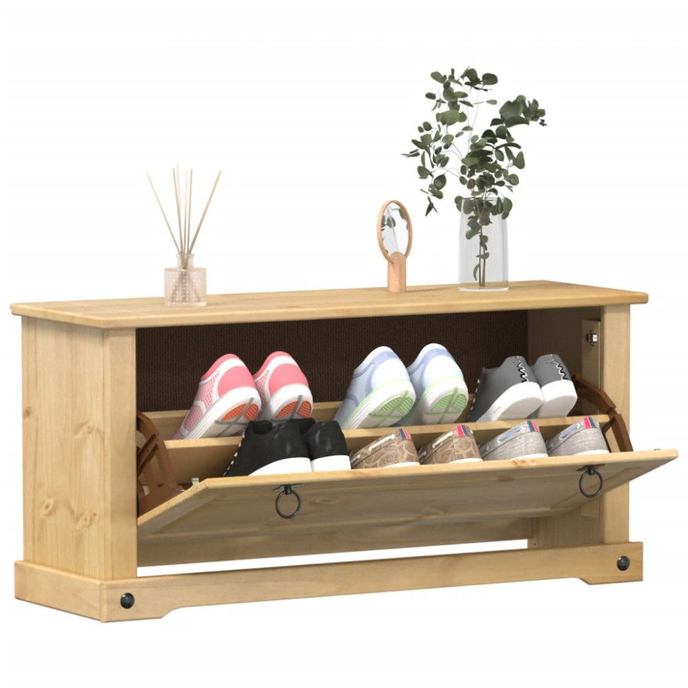 Produktbild för Skoskåp Corona 99x32x47 cm massiv furu