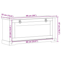 Produktbild för Skoskåp Corona 99x32x47 cm massiv furu