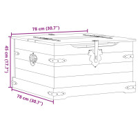 Produktbild för Förvaringslåda Corona 78x78x45 cm massiv furu