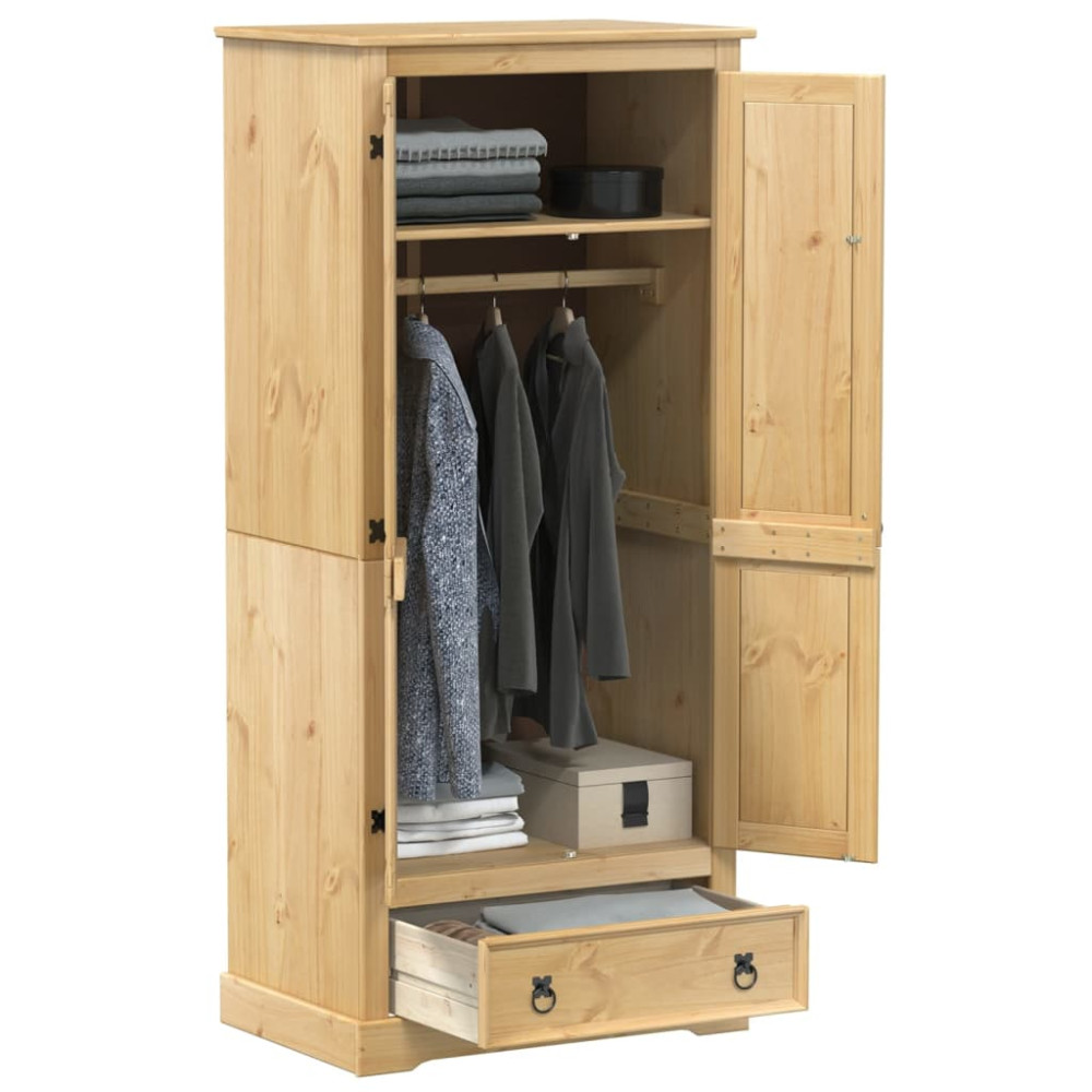 Produktbild för Garderob Corona 76x50x170 cm massiv furu