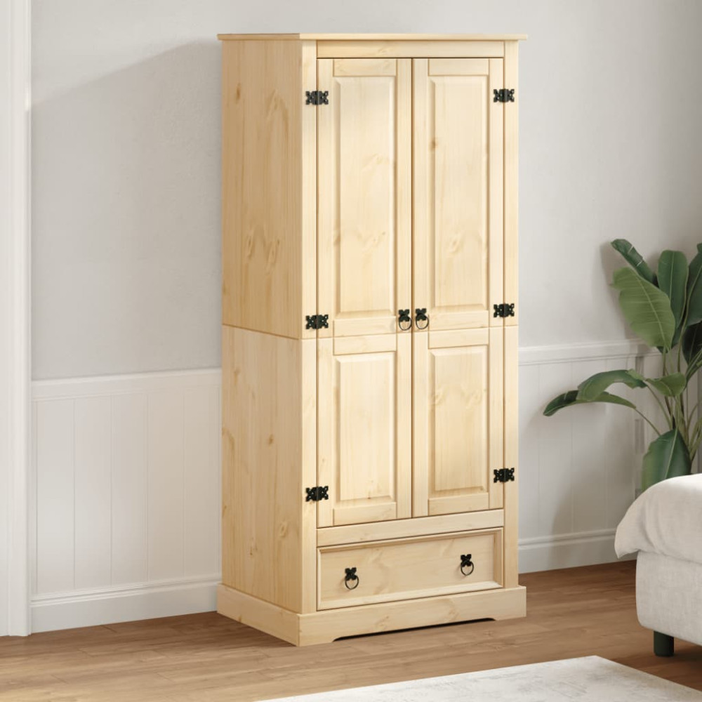 Produktbild för Garderob Corona 76x50x170 cm massiv furu