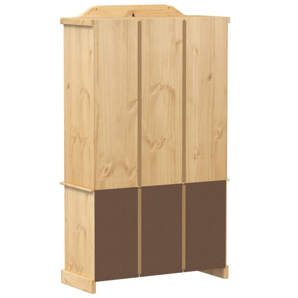 Produktbild för Vitrinskåp med glasdörrar Corona 103,5x42x180 cm massiv furu
