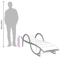 Produktbild för Solsäng med dyna grå 60x199x42 cm konstrotting