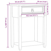 Produktbild för Konsolbord Corona 55x35x73 cm massiv furu