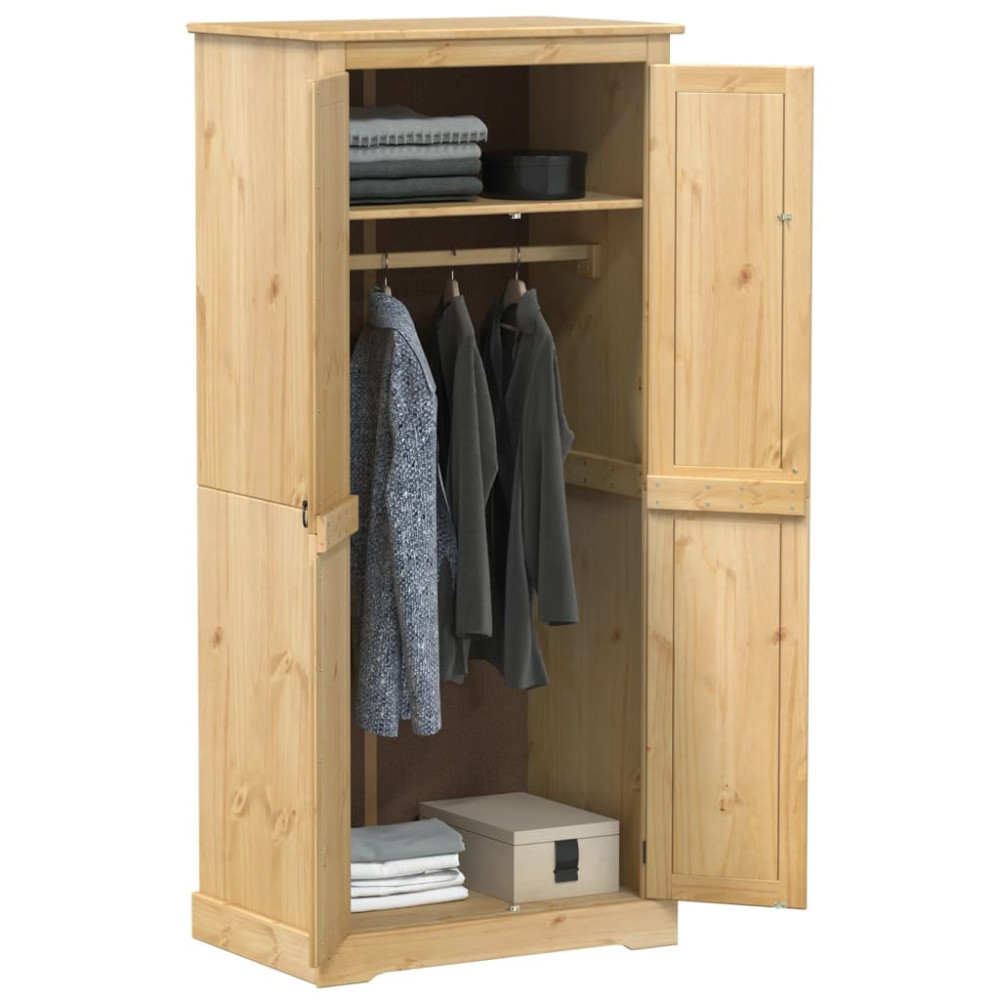 Produktbild för Garderob Corona 76x50x170 cm massiv furu