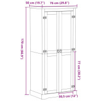 Produktbild för Garderob Corona 76x50x170 cm massiv furu