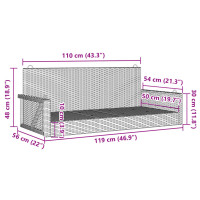 Produktbild för Gungbänk brun 119x56x48 cm konstrotting