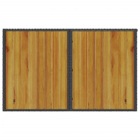 Produktbild för Trädgårdsbord med träskiva svart 110x68x70 cm konstrotting