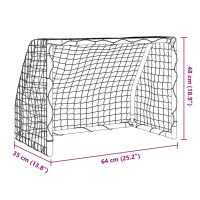 Produktbild för Barnfotbollsmål 2 st med boll vit 64x35x48 cm metall