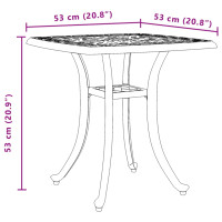 Produktbild för Trädgårdsbord brons 53x53x53 cm gjuten aluminium