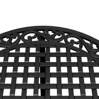 Produktbild för Trädgårdsbord svart Ø90x75 cm gjuten aluminium