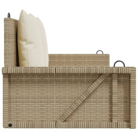 Produktbild för Gungbänk med dynor beige 119x56x48 cm konstrotting