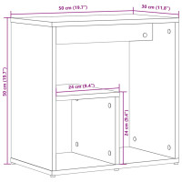 Produktbild för Sidobord betonggrå 50x30x50 cm konstruerat trä