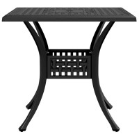 Produktbild för Trädgårdsbord svart 80x80x75 cm gjuten aluminium