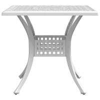 Produktbild för Trädgårdsbord vit 80x80x75 cm gjuten aluminium