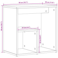 Produktbild för Sidobord sonoma-ek 50x30x50 cm konstruerat trä