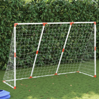 Produktbild för Barnfotbollsmål med bollar 2-i-1 vit 184x64x124 cm