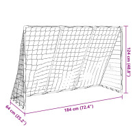 Produktbild för Barnfotbollsmål med bollar 2-i-1 vit 184x64x124 cm