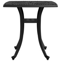 Produktbild för Trädgårdsbord svart 53x53x53 cm gjuten aluminium
