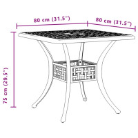 Produktbild för Trädgårdsbord grön 80x80x75 cm gjuten aluminium