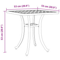 Produktbild för Trädgårdsbord vit 53x53x53 cm gjuten aluminium