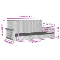 Produktbild för Gungbänk grå 119x56x48 cm konstrotting