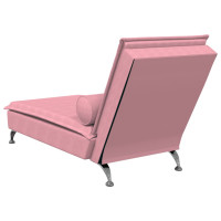 Produktbild för Massageschäslong med bolster rosa sammet