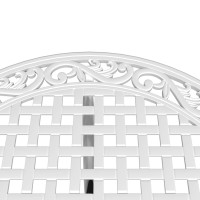 Produktbild för Trädgårdsbord vit Ø90x75 cm gjuten aluminium