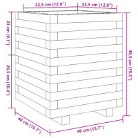 Produktbild för Odlingslåda vaxbrun 40x40x49,5 cm massiv furu