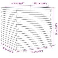 Produktbild för Odlingslåda 70x70x72 cm vit massiv furu