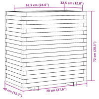 Produktbild för Odlingslåda 70x40x72 cm massivt furuträ