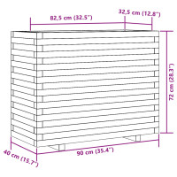 Produktbild för Odlingslåda 90x40x72 cm massivt furuträ