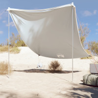 Produktbild för Strandskydd med sandpåsar grå 214x236 cm