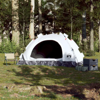 Produktbild för Campingtält 4 personer vit mörkläggningstyg snabbrest