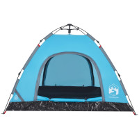 Produktbild för Campingtält 3 personer blå snabbrest