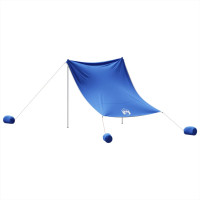 Produktbild för Strandskydd med sandpåsar blå 214x236 cm