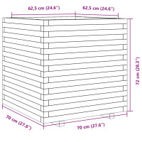 Produktbild för Odlingslåda vaxbrun 70x70x72 cm massiv furu