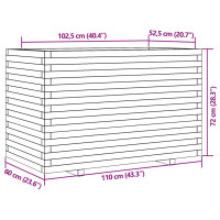 Produktbild för Odlingslåda 110x60x72 cm massivt furuträ