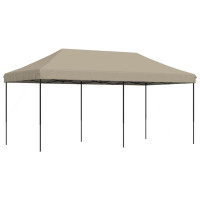 Produktbild för Pop-Up hopfällbart partytält 580x292x315 cm taupe