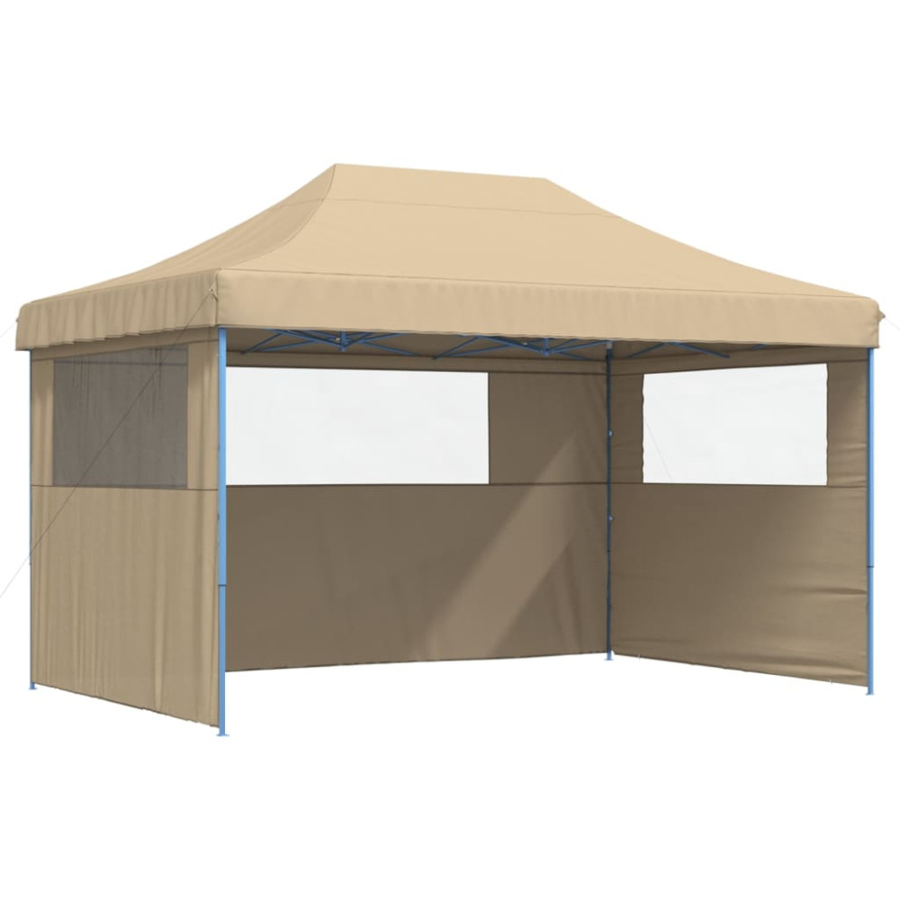Produktbild för Pop-Up hopfällbart partytält med 3 sidoväggar beige