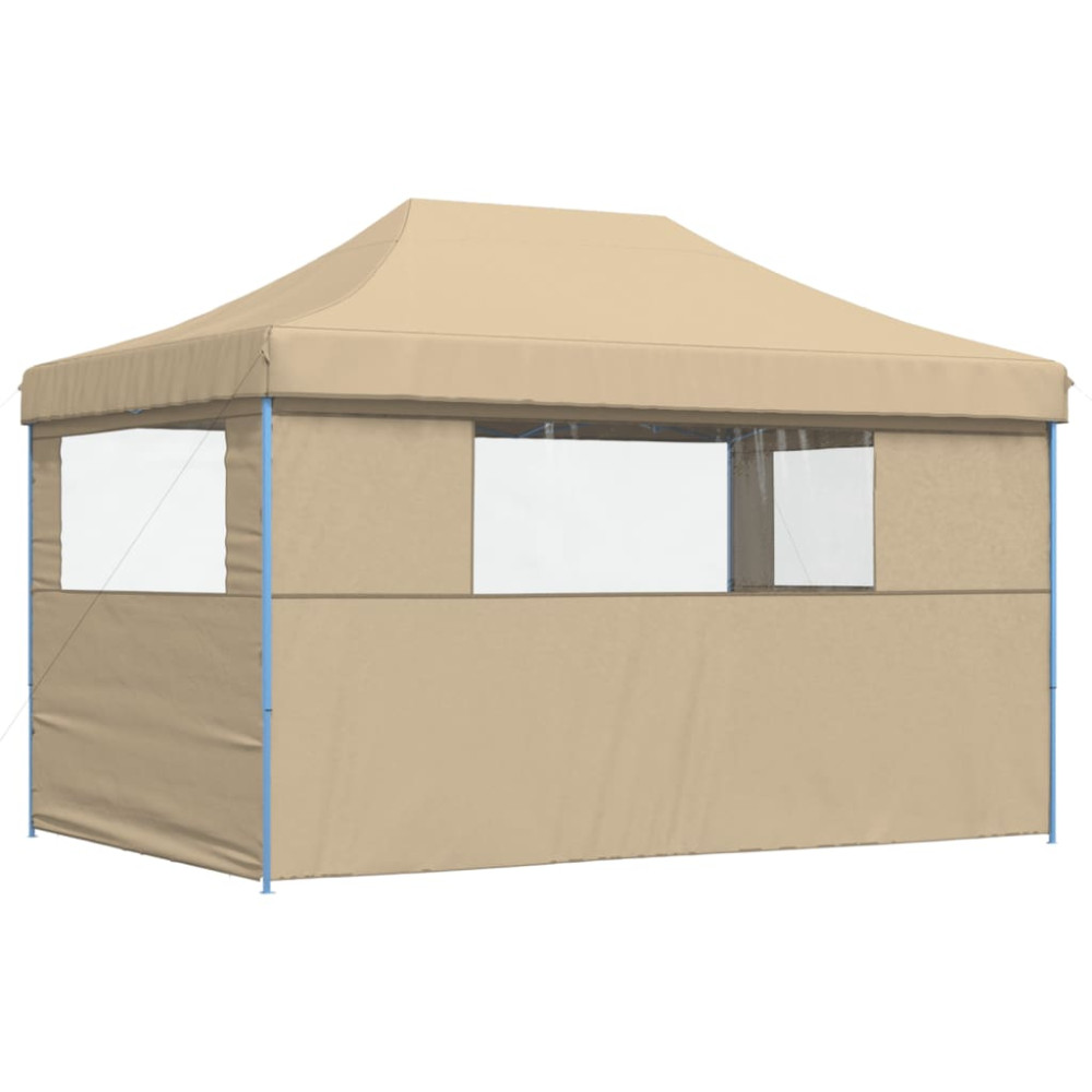 Produktbild för Pop-Up hopfällbart partytält med 3 sidoväggar beige
